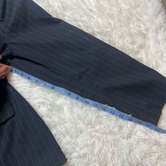 LANE BRYANT Plus Size 24 Black Pinstripe Blazer Tailored Career Jacket Lined - Picture 5 of 8